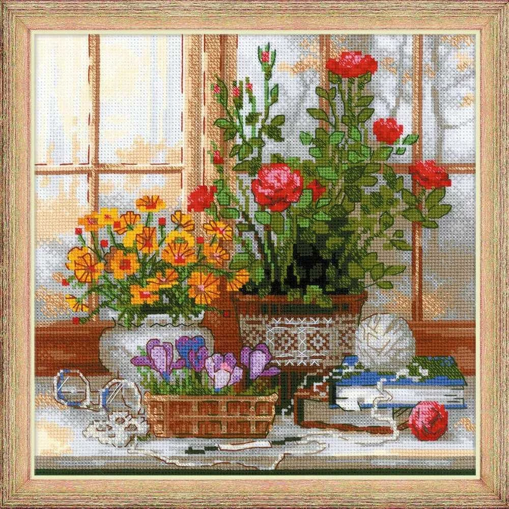 Crocuses On The Windowsill siuvinėjimo rinkinys iš RIOLIS Nr.: 1763