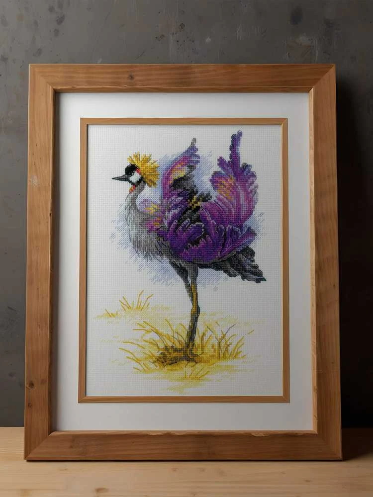 Riolis Kryželio siuvinėjimo rinkinys "Karūnuota gervė" 18x24 SR2212