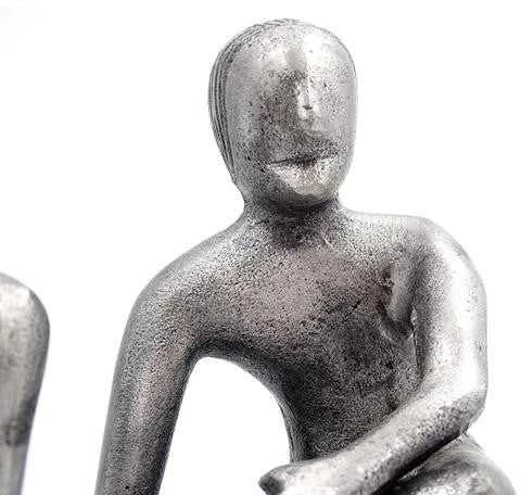 Divine Dekor Zodiako Dvyniai – sidabrinė aliuminio figūrėlė, medinis pagrindas