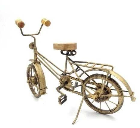 Mirtop Retro dviračio figūrėlė – metalas ir medis, vintage dekoras dviratininkui