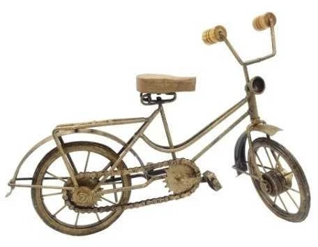 Mirtop Retro dviračio figūrėlė – metalas ir medis, vintage dekoras dviratininkui