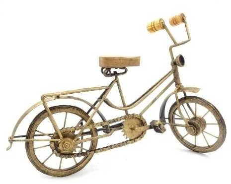 Mirtop Retro dviračio figūrėlė – metalas ir medis, vintage dekoras dviratininkui