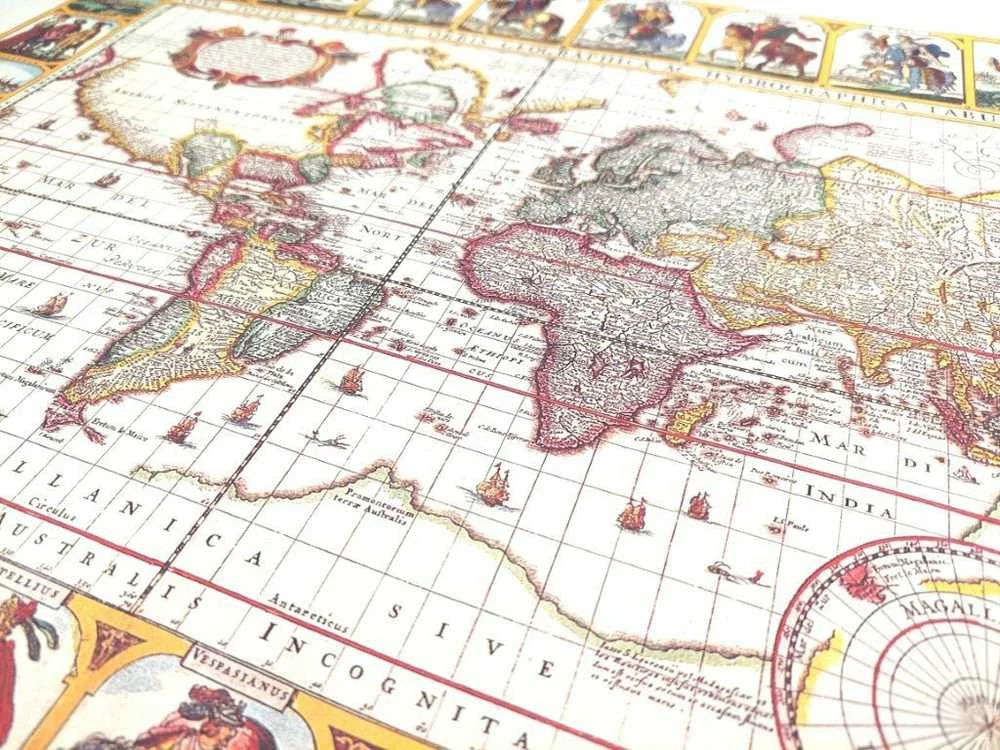 Mirtop Istorinis pasaulio žemėlapis „Nova Totius Terrarum“ 56×45 cm, Piscator 1652