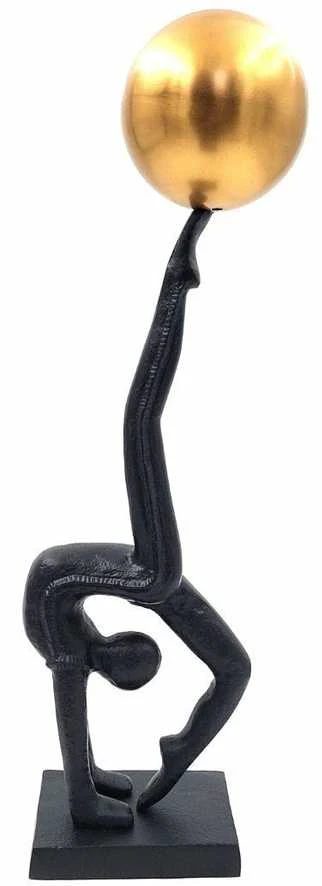 Mirtop Jogos ir gimnastikos metalinė statulėlė, juoda–auksinė, 41 cm