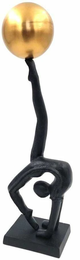 Mirtop Jogos ir gimnastikos metalinė statulėlė, juoda–auksinė, 41 cm