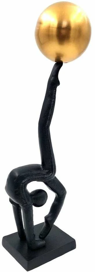 Mirtop Jogos ir gimnastikos metalinė statulėlė, juoda–auksinė, 41 cm