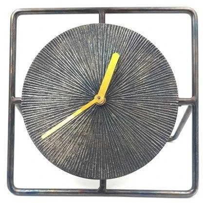 Mirtop Metalinis apvalus sieninis laikrodis, juodas ciferblatas, auksinės rodyklės 20cm