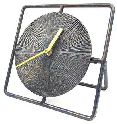 Mirtop Metalinis apvalus sieninis laikrodis, juodas ciferblatas, auksinės rodyklės 20cm