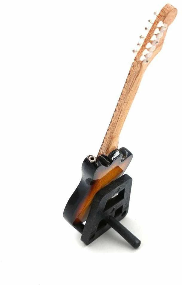 Indominiguitars Kurt Cobain stiliaus mini gitara 15 cm, rankų darbo, mahagoninė, su stovu