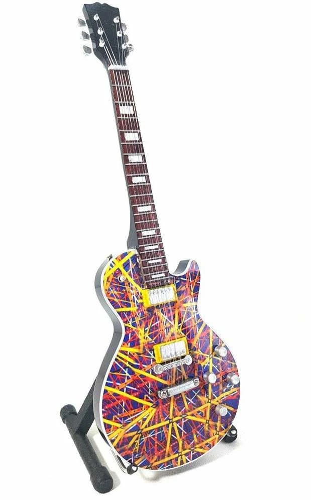 Indominiguitars Mini gitara Greta Van Fleet – Jake Kiszka, rankų darbo, medinė, su stovu