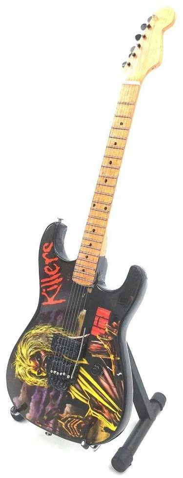 Indominiguitars Guitar Heroes serijos kolekcinė mini gitara, raudonmedžio, 1:4