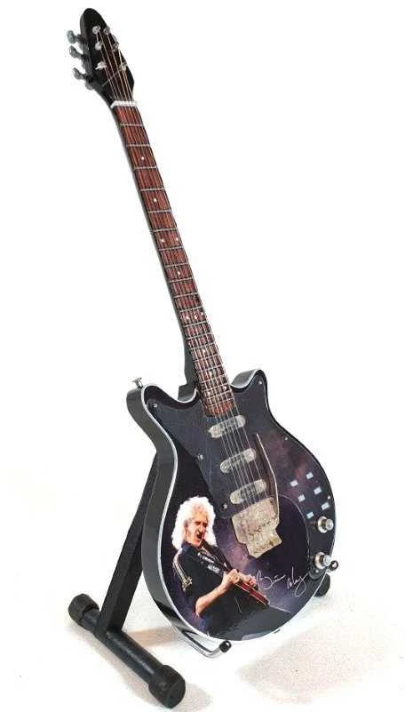 Indominiguitars Mini gitara „Queen“ stiliaus – Brian May, rankų darbo mahagonas, kolekcinė