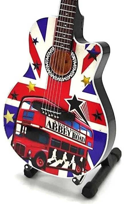 Indominiguitars Kolekcinė mini gitara The Beatles Abbey Road – rankų darbo mahagonas