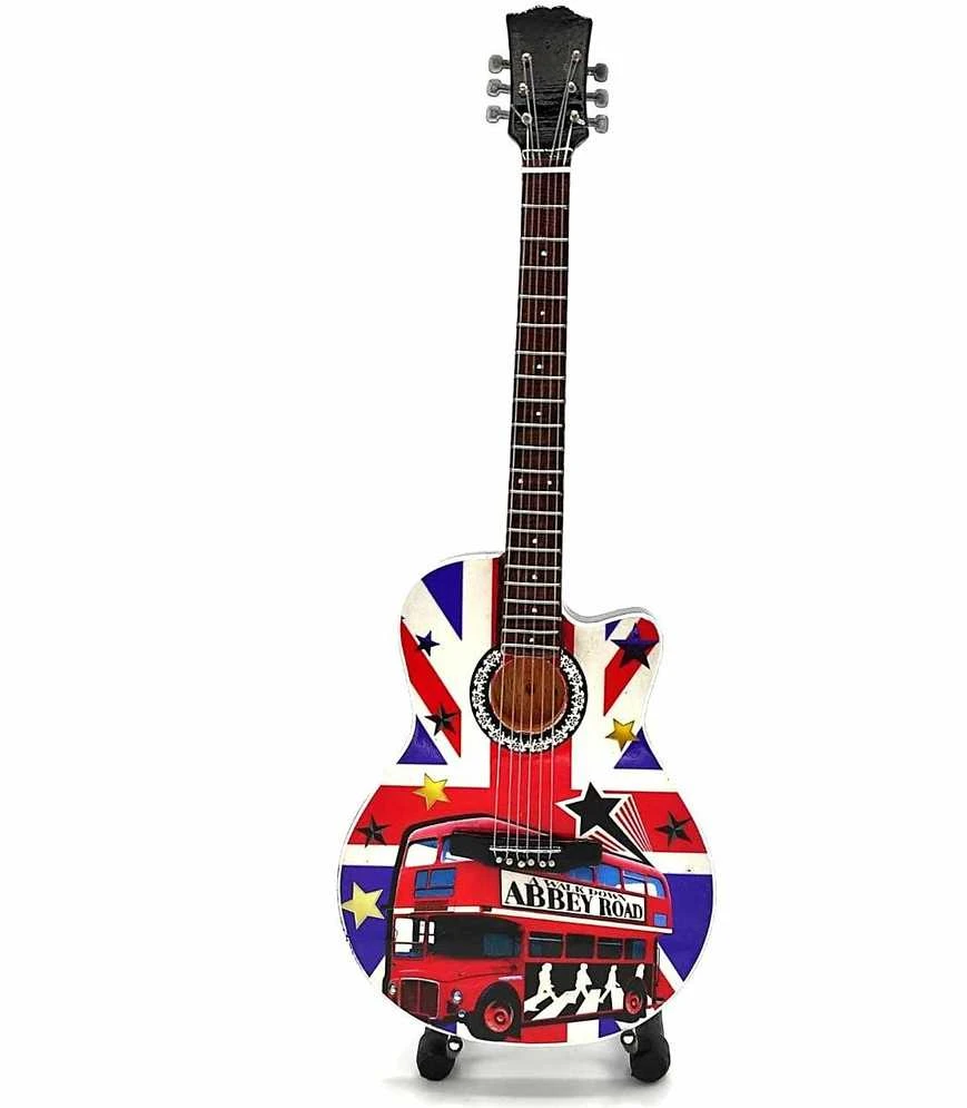 Indominiguitars Kolekcinė mini gitara The Beatles Abbey Road – rankų darbo mahagonas