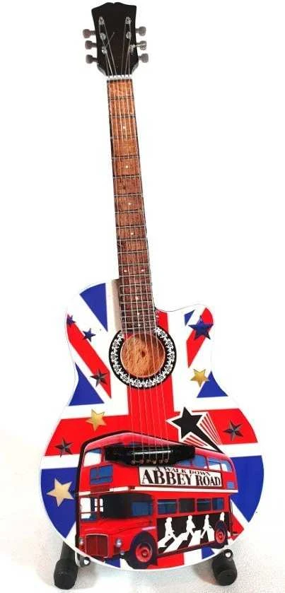 Indominiguitars Kolekcinė mini gitara The Beatles Abbey Road – rankų darbo mahagonas