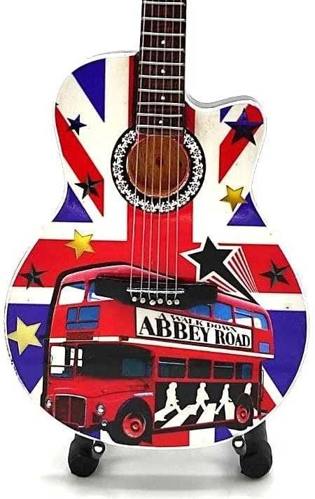 Indominiguitars Kolekcinė mini gitara The Beatles Abbey Road – rankų darbo mahagonas