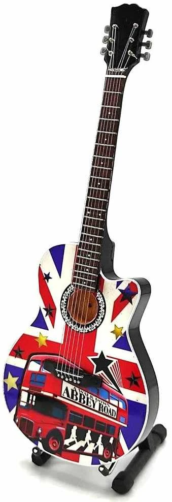 Indominiguitars Kolekcinė mini gitara The Beatles Abbey Road – rankų darbo mahagonas