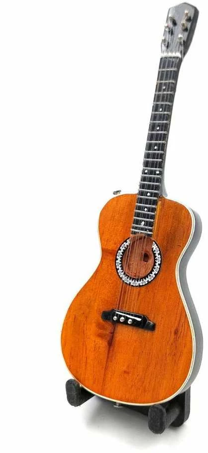 Indominiguitars Kolekcinė mini klasikinė gitara 15 cm, raudonmedžio, flamenko stiliaus