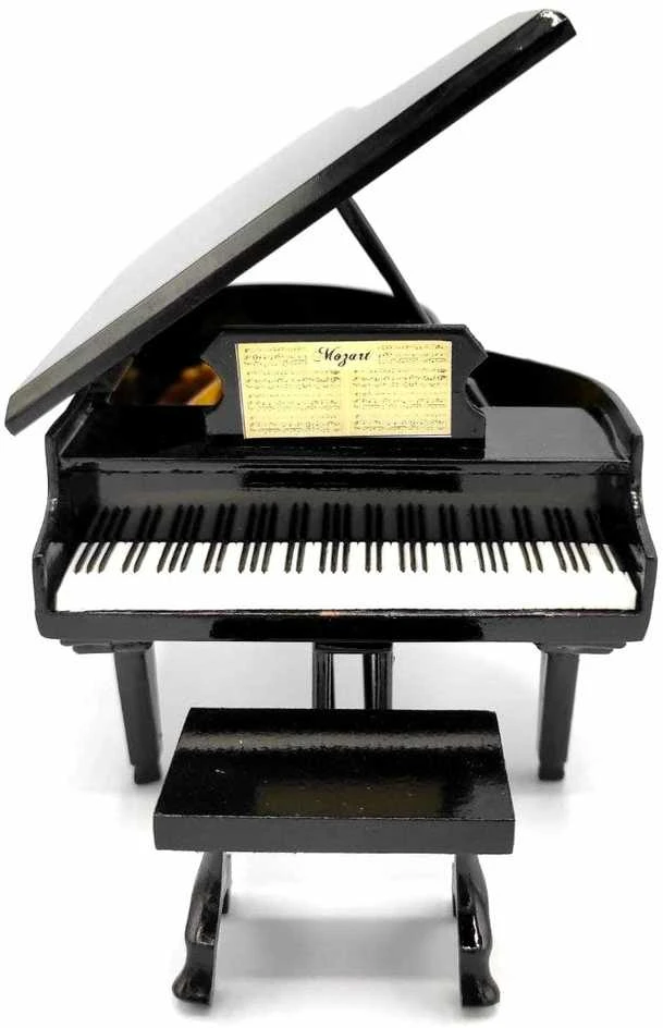 Indominiguitars Miniatiūrinis pianinas 1:10, rankų darbo balza – kolekcinė dovana