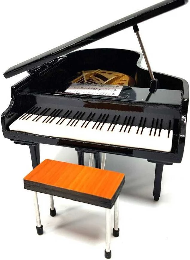 Indominiguitars Miniatiūrinis pianinas 1:10, rankų darbo balza – kolekcinė dovana