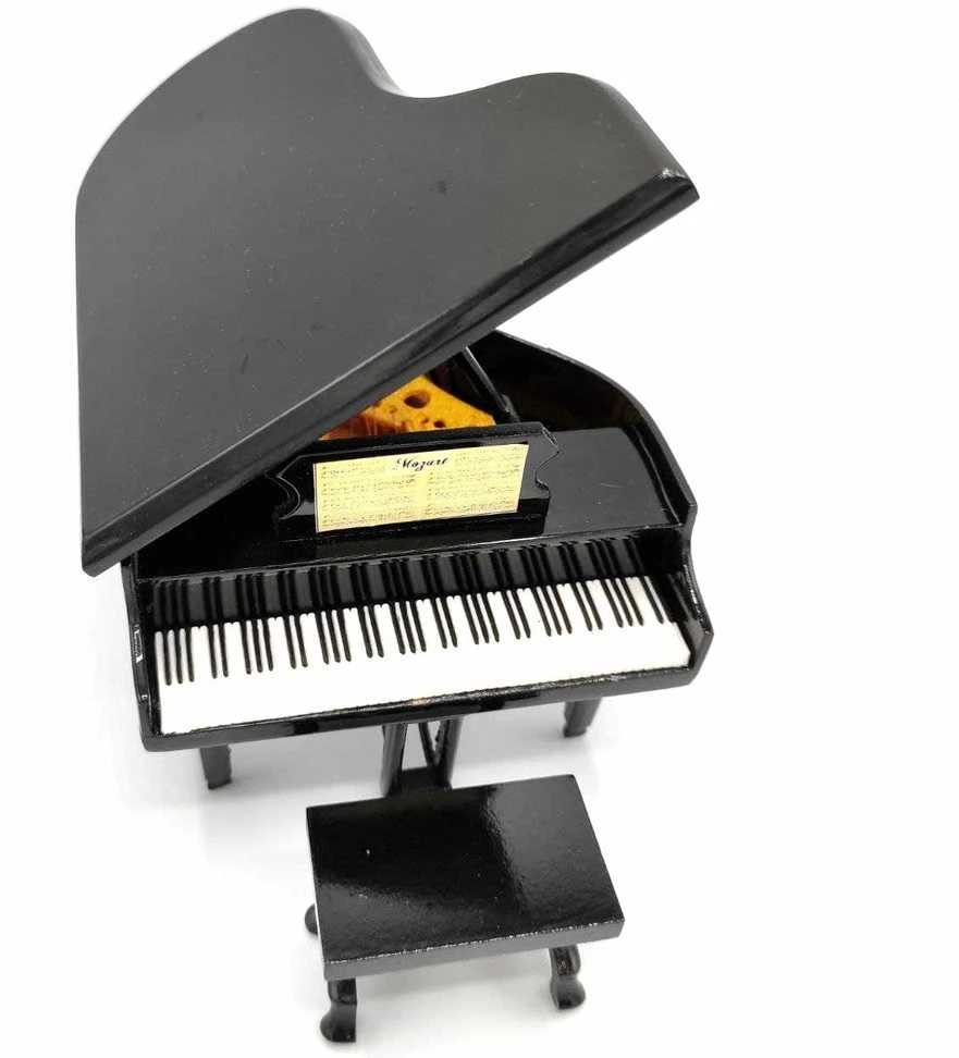 Indominiguitars Miniatiūrinis pianinas 1:10, rankų darbo balza – kolekcinė dovana