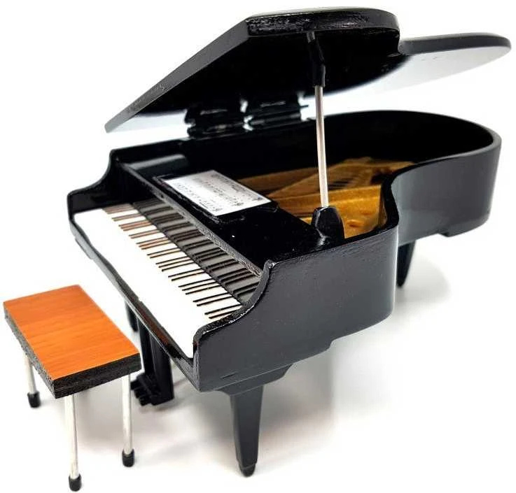 Indominiguitars Miniatiūrinis pianinas 1:10, rankų darbo balza – kolekcinė dovana