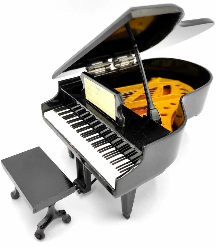 Indominiguitars Miniatiūrinis pianinas 1:10, rankų darbo balza – kolekcinė dovana