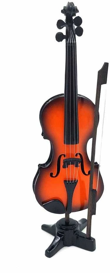 Indominiguitars Mini smuikas 13 cm – rankų darbo kolekcinė dekoracija muzikos gerbėjams