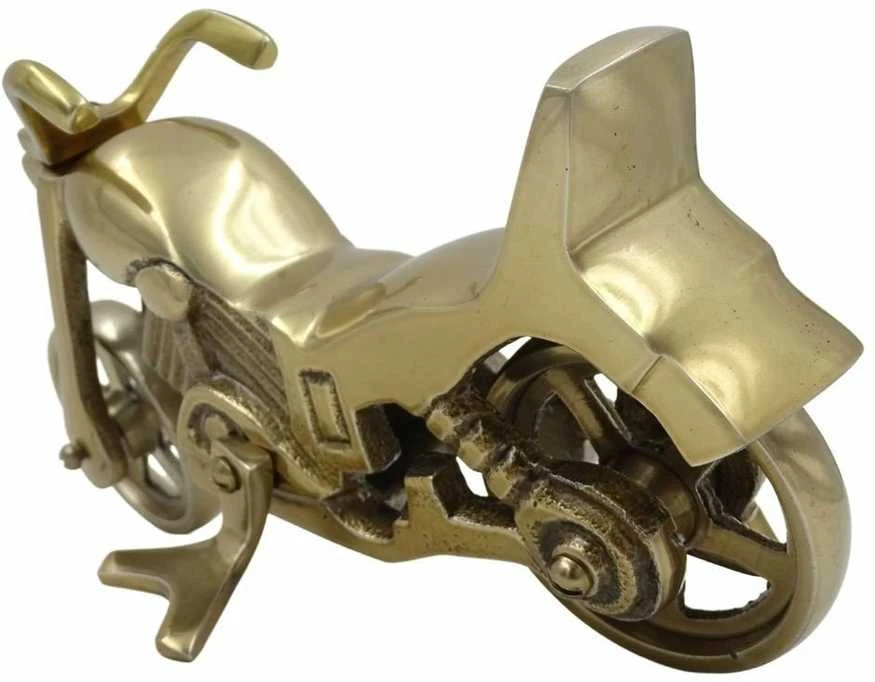 Mirtop Aliuminė kruizerio stiliaus motociklo figūrėlė, antikinio žalvario, 23x14 cm
