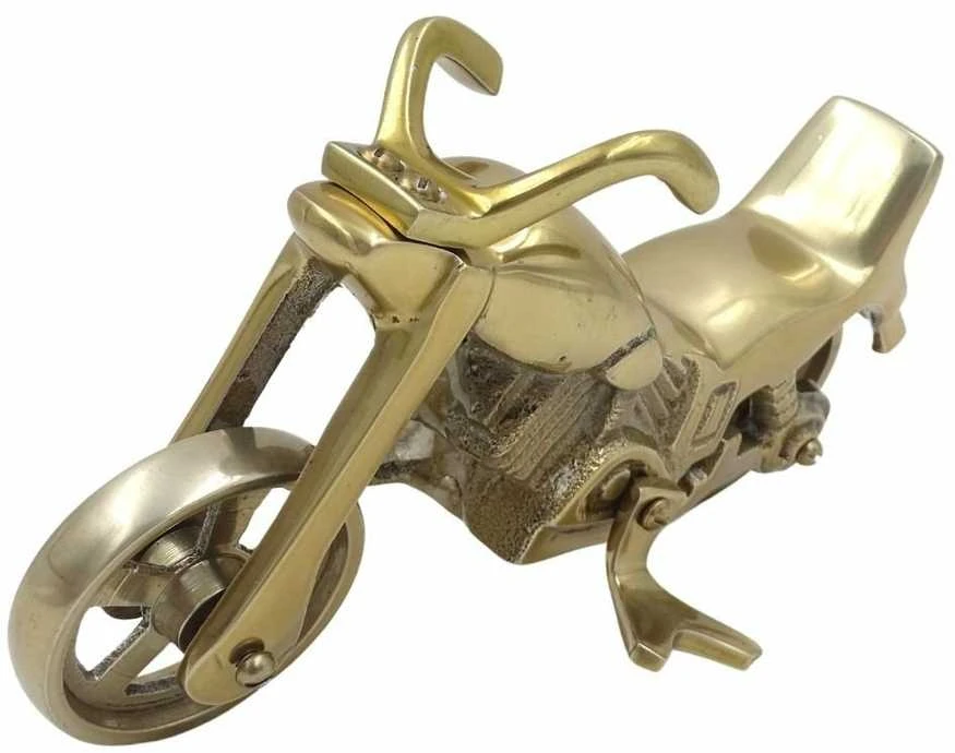Mirtop Aliuminė kruizerio stiliaus motociklo figūrėlė, antikinio žalvario, 23x14 cm