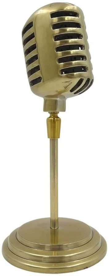 Mirtop Auksinė retro mikrofono statulėlė 25×11,5 cm – dovanai dainininkui