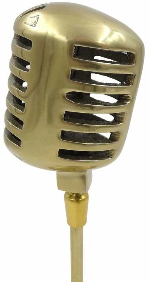 Mirtop Auksinė retro mikrofono statulėlė 25×11,5 cm – dovanai dainininkui