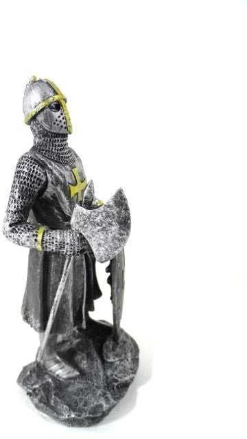 Deco Gifts Kryžiuočio riterio figūrėlė, 18 cm, derva, su skydu ir kirviu