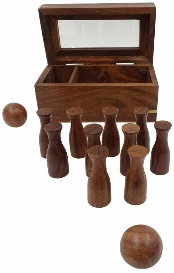 Mirtop Stalinis mini boulingas – elegantiškas medinis antistresinis žaidimas biurui