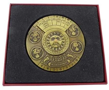Hemisferium Ica Sl Žalvarinis amžinas kalendorius su mediniu pagrindu – Renesanso stilius