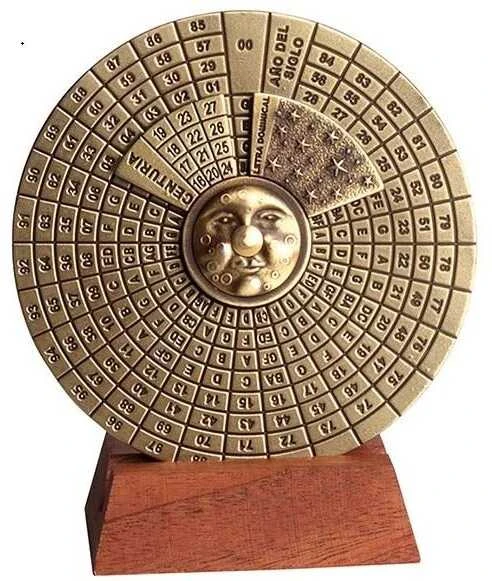 Hemisferium Ica Sl Žalvarinis amžinas kalendorius su mediniu pagrindu – Renesanso stilius
