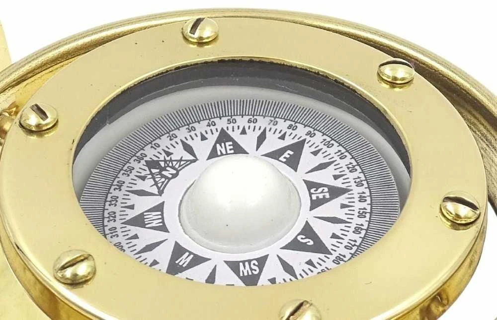 Mirtop Žalvarinis kardaninio rėmo kompasas – retro jūrinė dekoracija, dovana