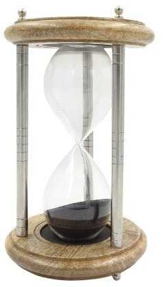 Deco Gifts Žalvario ir medžio smėlio laikrodis - 10 minučių - NC2989