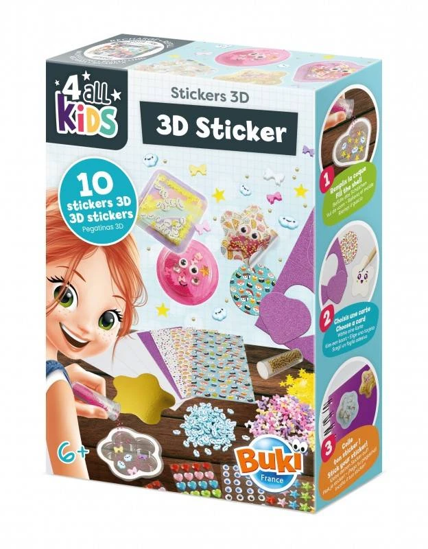 Buki France Kawaii 3D lipdukų gamybos rinkinys – 10 kūrybinių lipdukų