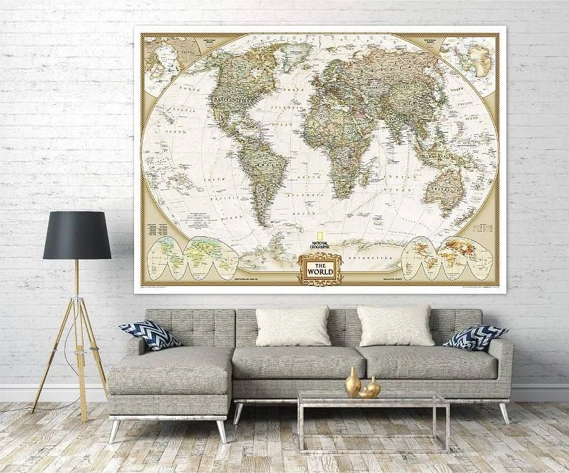 Dėlionė Craenen Bvba National Geographic antikinis pasaulio žemėlapis, laminuotas 122×185 cm