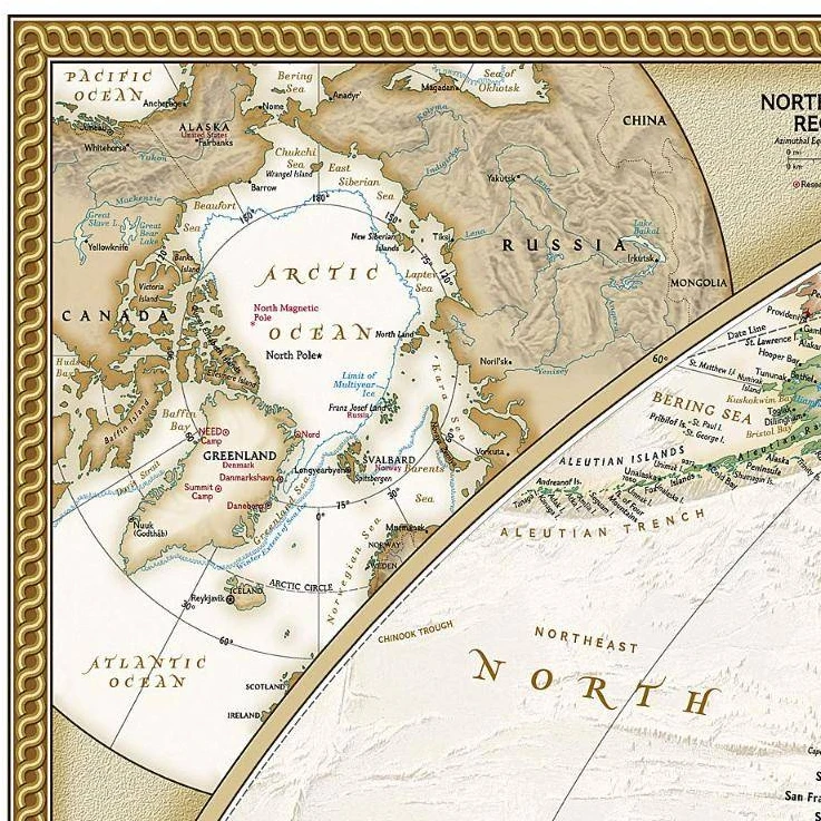 Dėlionė National Geographic antikinis pasaulio sieninis žemėlapis 193x295 cm 1:11,7 mln.