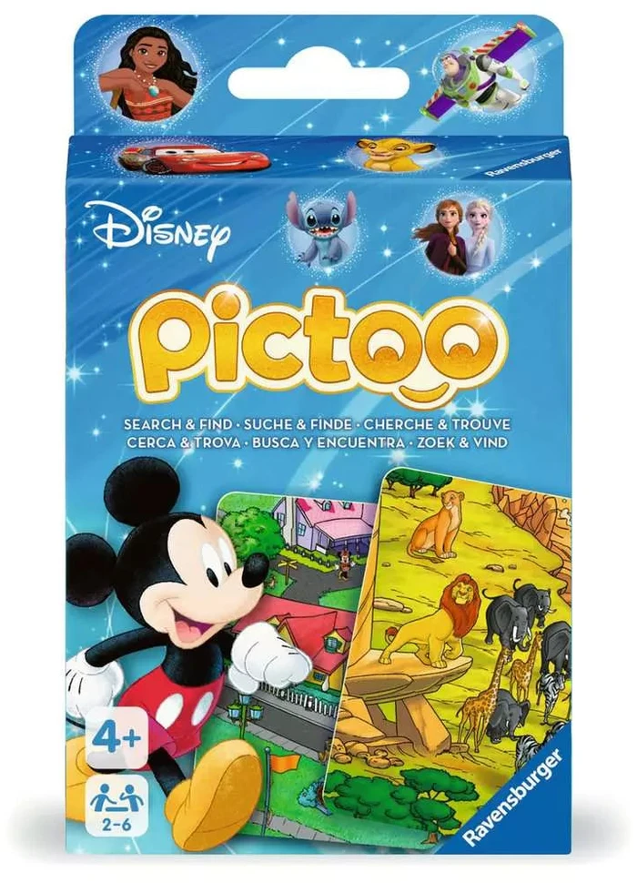 Dėlionė Ravensburger kortų žaidimas „Pictoo Disney“, 2–6 žaid., nuo 4 m.