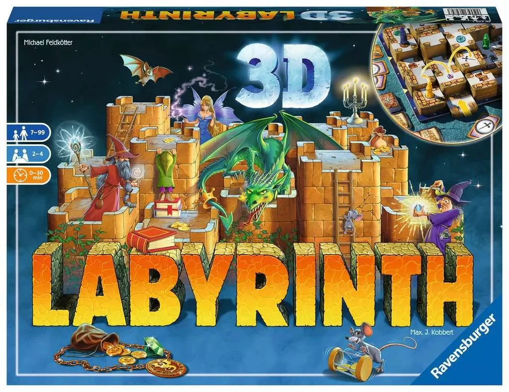 Ravensburger stalo žaidimas „3D Labyrinth“, 2–4 žaid., nuo 7 m.