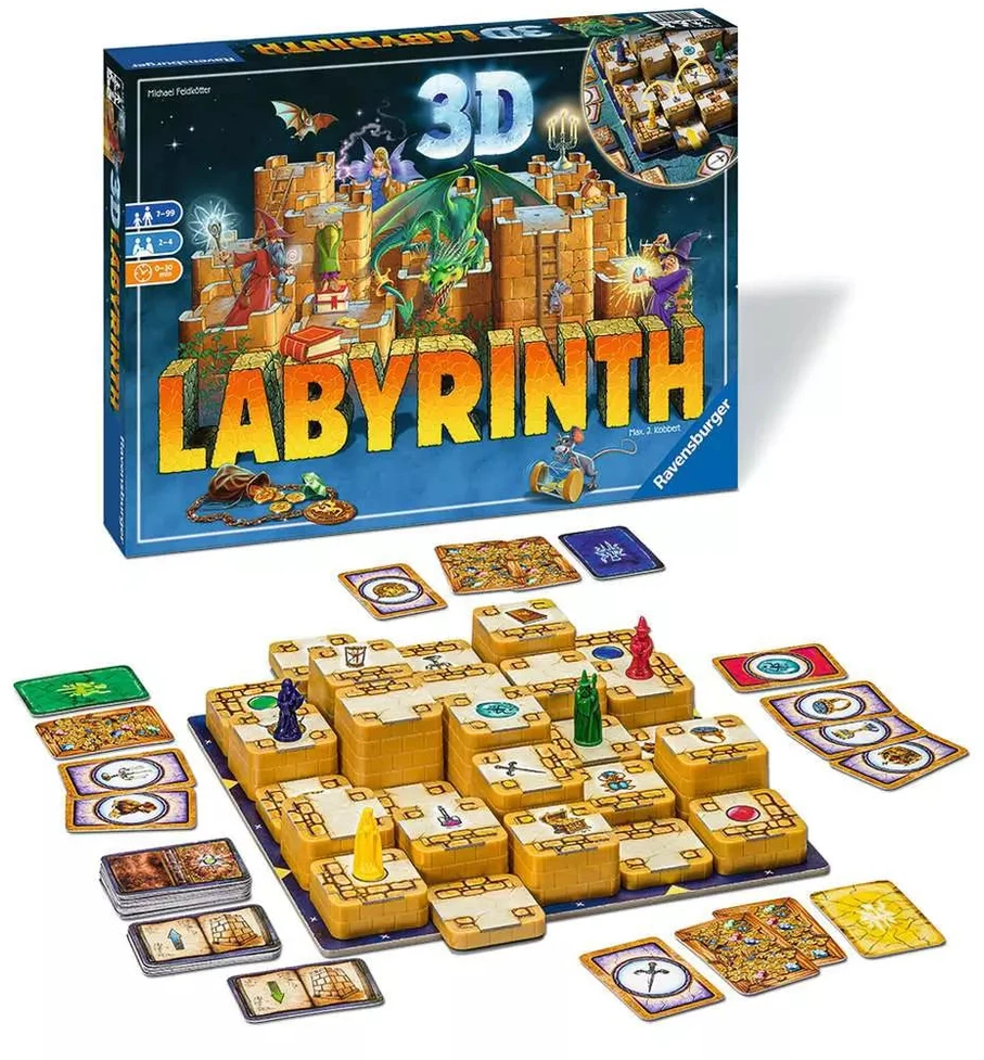 Ravensburger stalo žaidimas „3D Labyrinth“, 2–4 žaid., nuo 7 m.