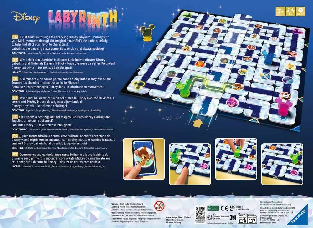 Ravensburger stalo žaidimas „Disney 100 Labyrinth“, 2–4 žaid., nuo 7 m.