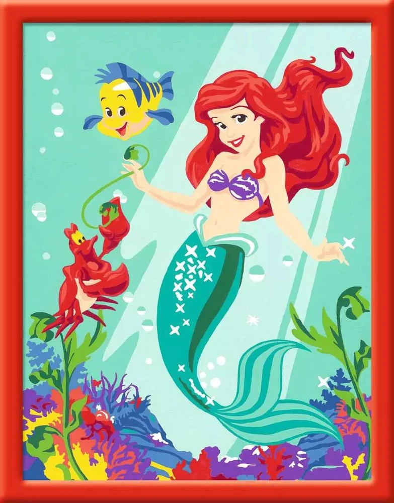 Dėlionė Ravensburger tapyba pagal skaičius „Disney Undinėlė“, 18×24 cm, nuo 7 m.