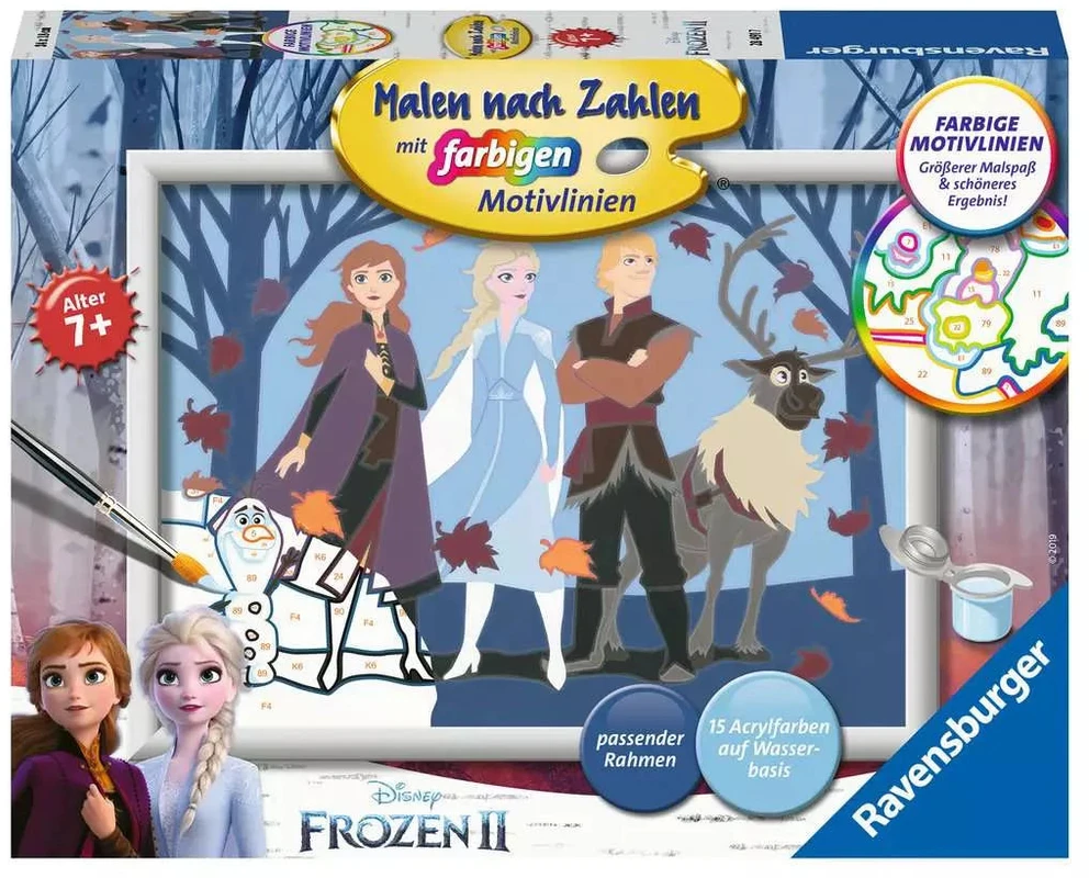 Dėlionė Ravensburger tapyba pagal skaičius „Disney Ledo šalis 2“, 18×24 cm, nuo 7 m.