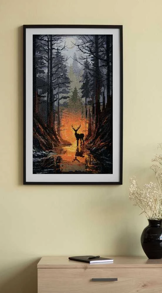 Abris Art Siuvinėjimo kryželiu rinkinys „Miško sergėtojas“, 24x42 cm, 27 spalvų, 14 ct
