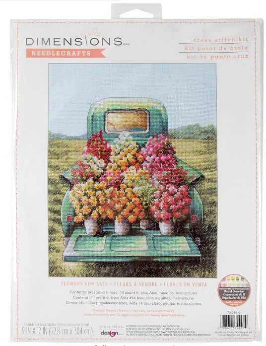 Dimensions Žavingas kryželiu siuvinėjimo rinkinys „Gėlės pardavimui“ 22×30 cm