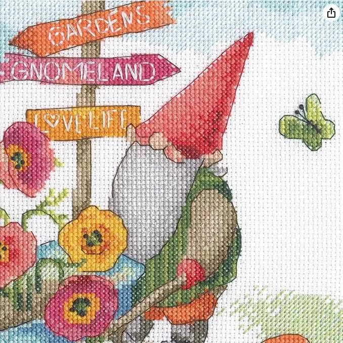 Dimensions Simplicity Creative Corp Kryželiu siuvinėjimo rinkinys "Garden Gnome" 25x25 cm D70-35441